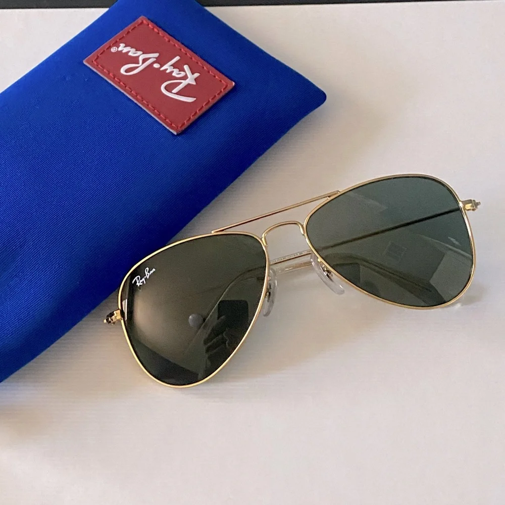 ⛔️SOLD⛔️ Rayban Junior Aviator Pilot Sunglasses Model 223/71 50-13 In Green - Picture 1 of 10